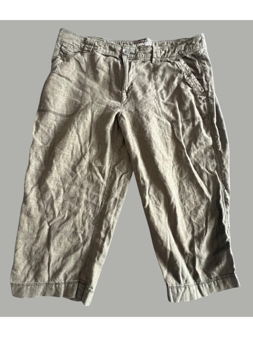 St. Johns Bay Womens 12P Linen-Blend Cropped Pants Lightweight